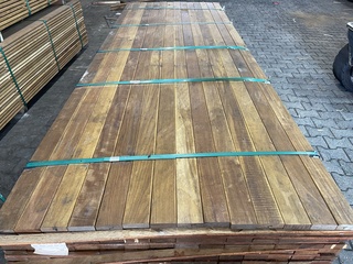 Ca. 154x Guyana Ipé planken geschaafd, 21x70mm, lengte 155cm